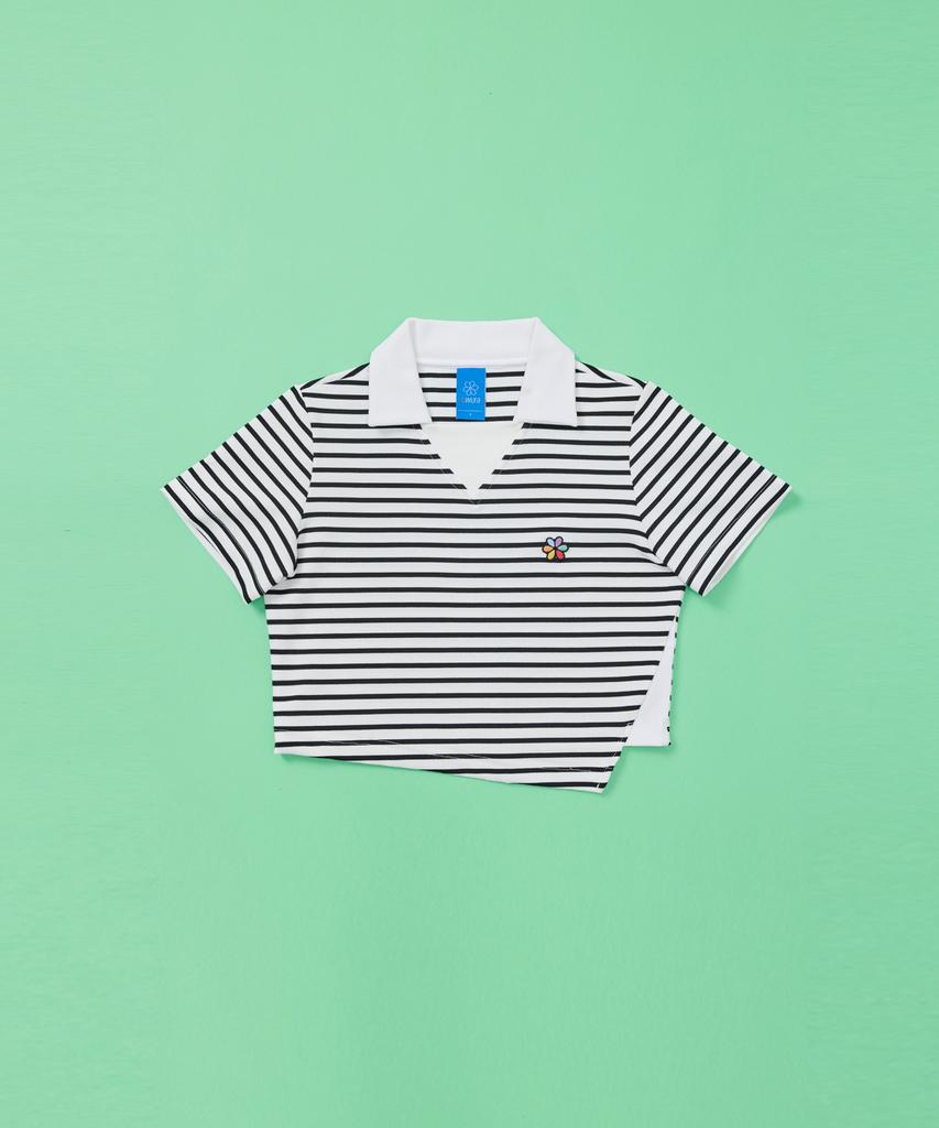 OWURA Flat Collar Crop Top_Stripe