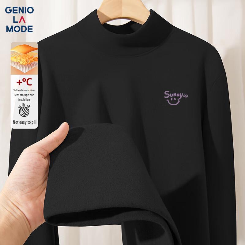 GENIOLAMODE Men s Brushed Thermal Half-High Collar Long Sleeve T-Shirt 3XL