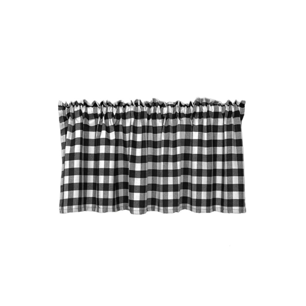 Terylene Yarn Dyed Lattice Kitchen Curtain Fabric Door Curtain Coffee Curtain Modern Simple Rod