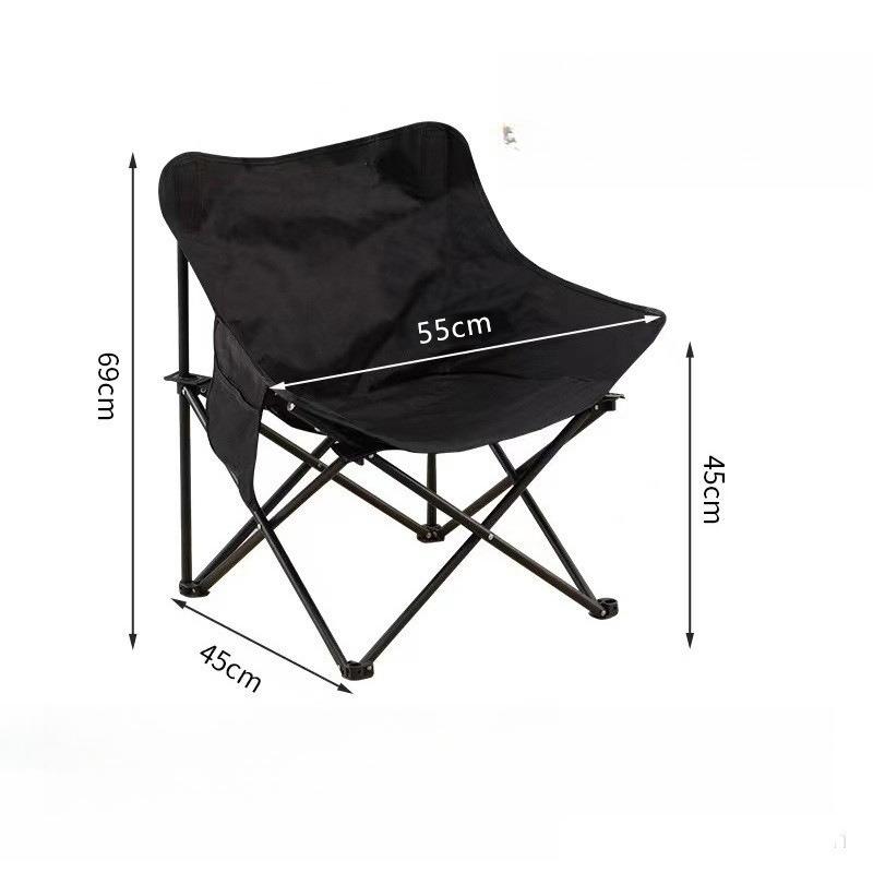Portable Folding Lightweight Outdoor Chair with Side Pocket for Camping Hiking, Beach, Picnic, Patio, Backyard, Fishing, Travel