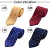 [Michiko London] Brand Necktie, Made in Japan, Silk, Small Pattern, Jacquard Weave, Business, Regular Size (Pattern C: Blue)