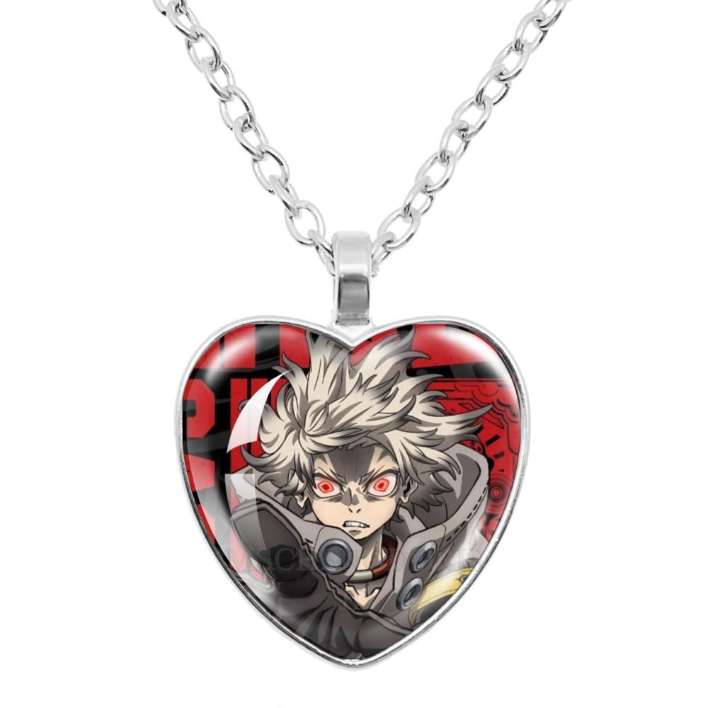 GACHIAKUTA Halskette Glas Herzform Anhänger Halskette Gachiakuta Zeichentrickfigur Halskette Schmuck Dekoration Fans Sammeln Geschenk
