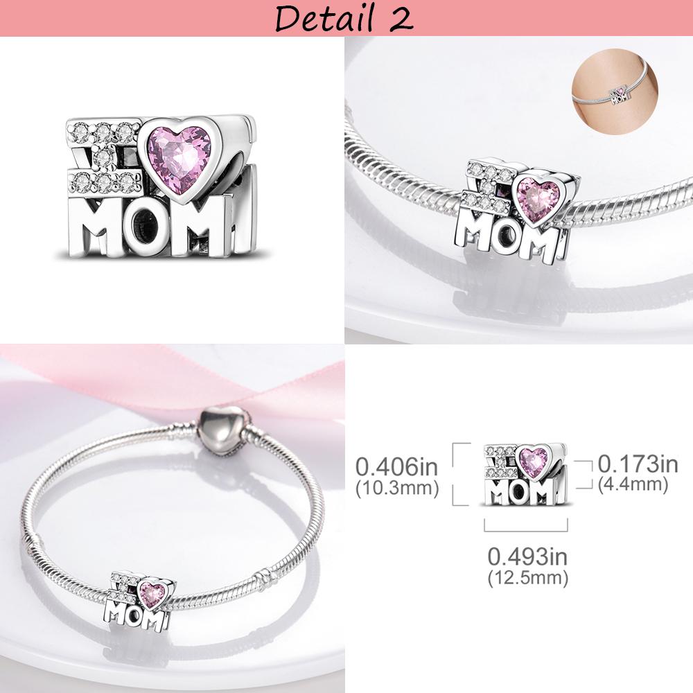 Copper Plated Beads Infinity Love Mum Heart Mom Dangle Charm Fit Charm Bracelet Plata De Ley Original Jewelry