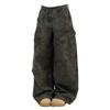 Pantaloni Cargo Camouflage Vintage da Uomo Gamba Larga Larghi Multitasche Pantaloni Streetwear