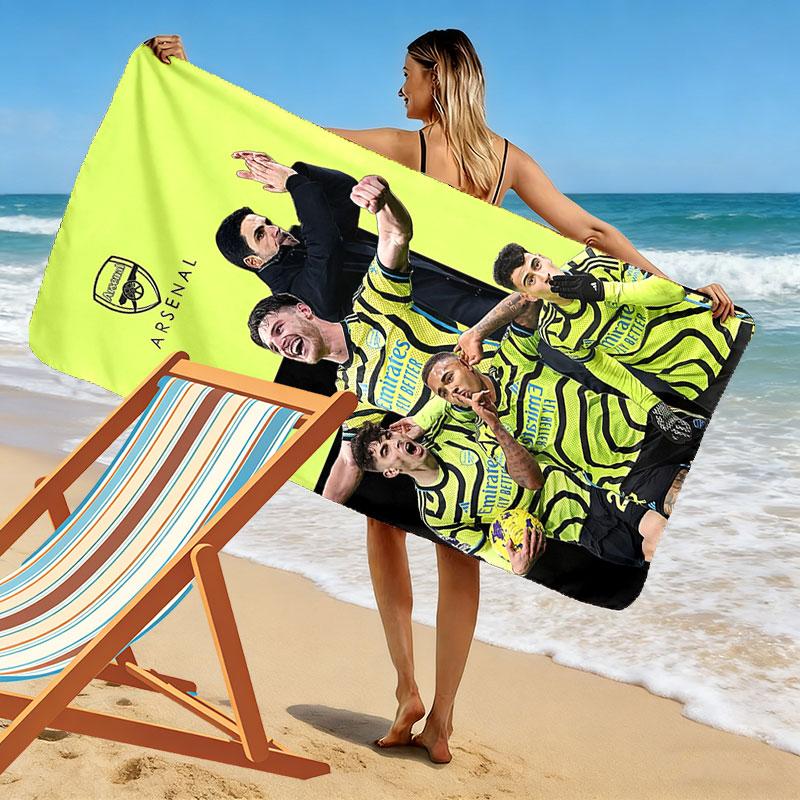 Arsenal Football Team Print Beach Towel, Large Soft Quick Dry Towel for Beach Camping Swimming