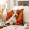 1pc of Modern Parson Russell Terrier Cushion Cover, 45*45 Cm, Made of Soft And Smooth Polyester Short Pile Fabric, with a Printed Design On One Side,