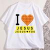 I Love Jesus T Shirt Unisex Women Cotton Short Sleeve Breakfast Tshirt Unisex Casual Round Neck Tshirts Oversized Streetwear Tops