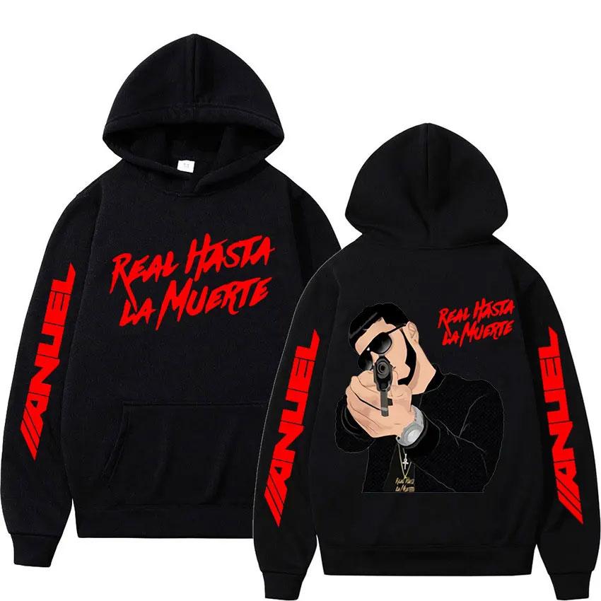 Rapper Anuel AA Real Hasta La Muerte Hoodies Men Women Hip Hop Retro Style Sweatshirt Pullover Harajuku Fashion Oversized Hooded