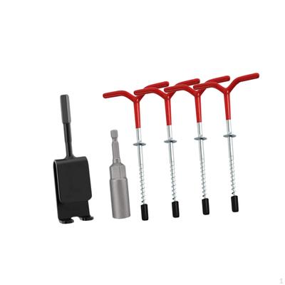 4x Ice Fishing Anchors Shanty with Power Drill Adapter Heavy Duty Metal Tent Stakes