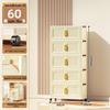 40-60cm Wide Transparent Foldable Double Door Floor Storage Cabinet with Multiple Layers