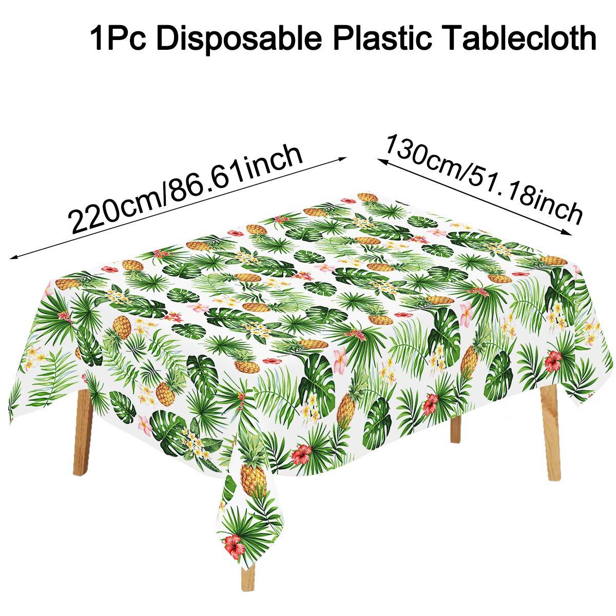 220*130cm Hawaii Tablecloth Plastic Tropical Pineapple Table Cover Happy Birthday Party Decoration Summer Beach Party Supplies
