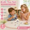 1Set Floral Pretend Play Tea Set Plastic Simulation Teapot Cup Toy Afternoon Tea Role Play Kitchen Toys For Girls Gifts