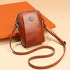 Retro mini crossbody kabelka, kovová taška na mobilní telefon, vícevrstvá dámská kabelka přes rameno