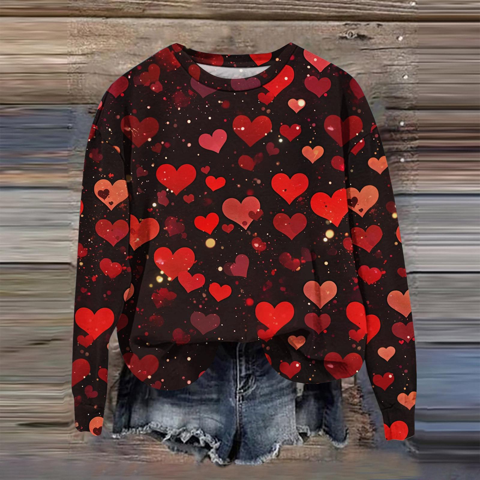 

Женская мода с принтом, длинный рукав, свободный круглый вырез, свитшот, осень S чёрный