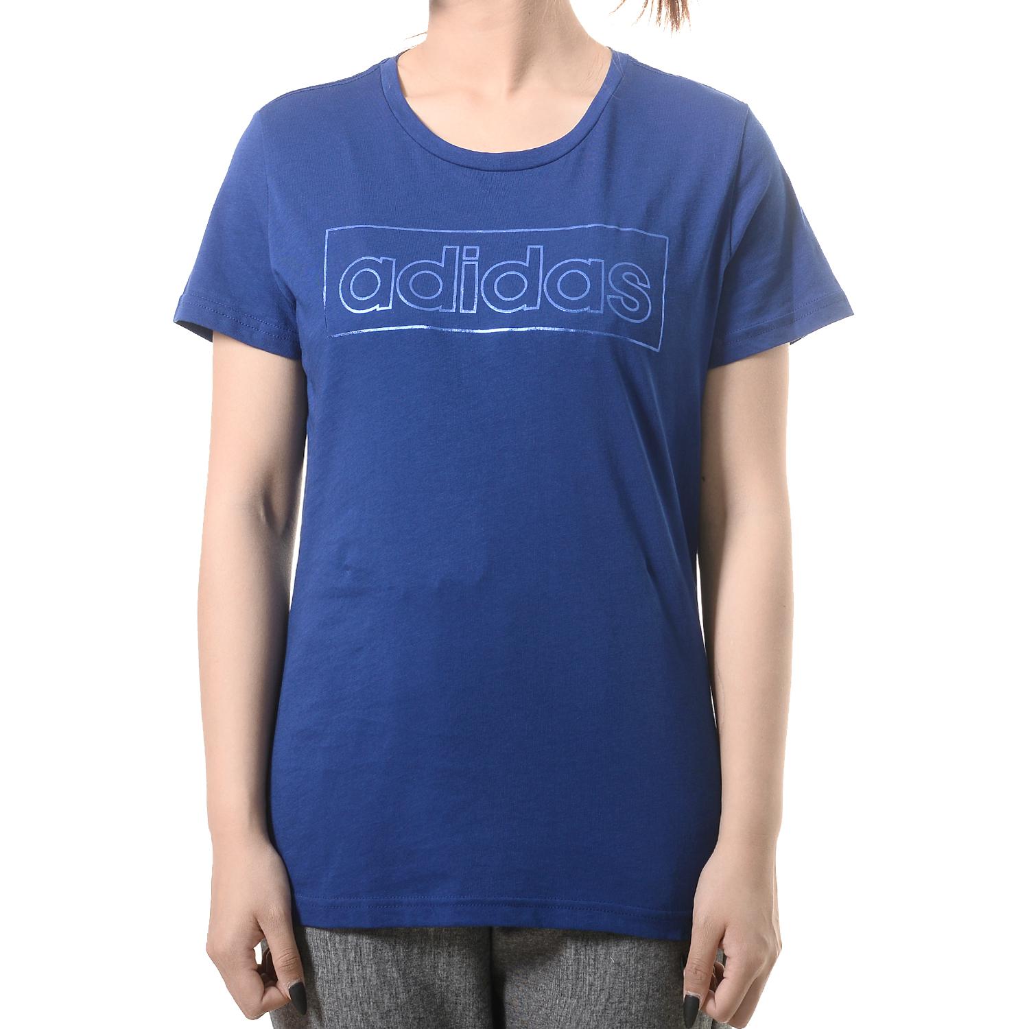 Adidas T Shirts Women s Blue Crew Neck Moderate DJ1589 170/92A/L