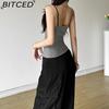 BITCED Summer Women's Solid-Colour Slim-Fit Streetwear Fashion Halter Neck Sexy Backless Tank Top