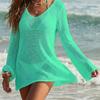 New Style See-through Swimsuit - Two-way Sexy Wear Method - Beach Vacation Knitted Solid-color High-waisted Short Skirt - Vacation Top