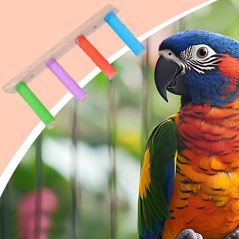 Papageienleiter Holz Nymphensittich Leiter Spielzeug Hochbelastbar Multifunktional Krallen Schärfwerkzeuge Interaktives Käfigzubehör Für