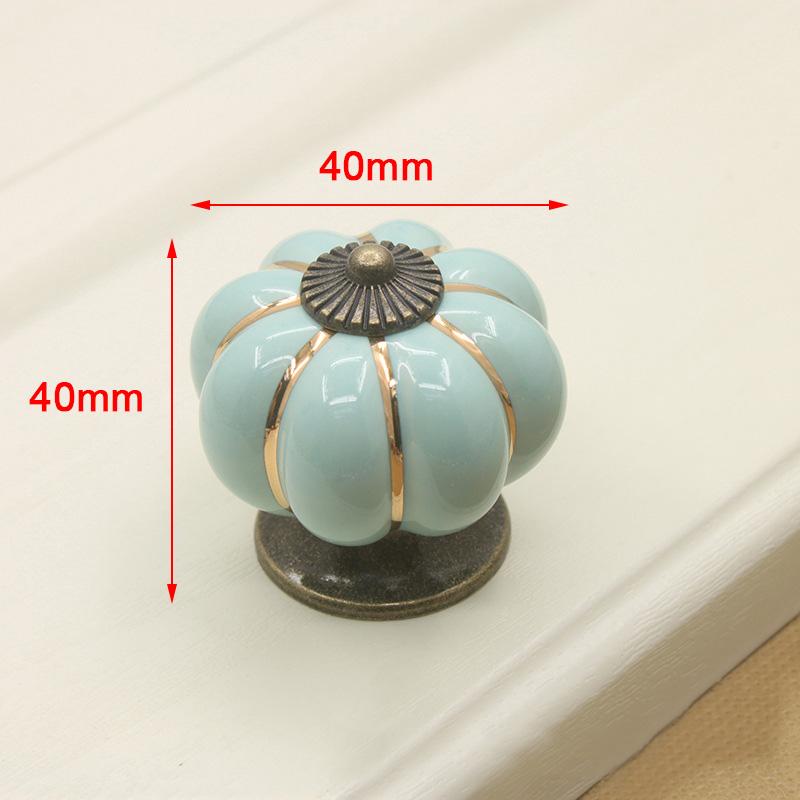 KAK Ceramic Drawer Knobs 40mm Cabinet Pulls Kitchen Handles Cartoon Pumpkin Furniture Handle for Kids Room Furniture Hardware