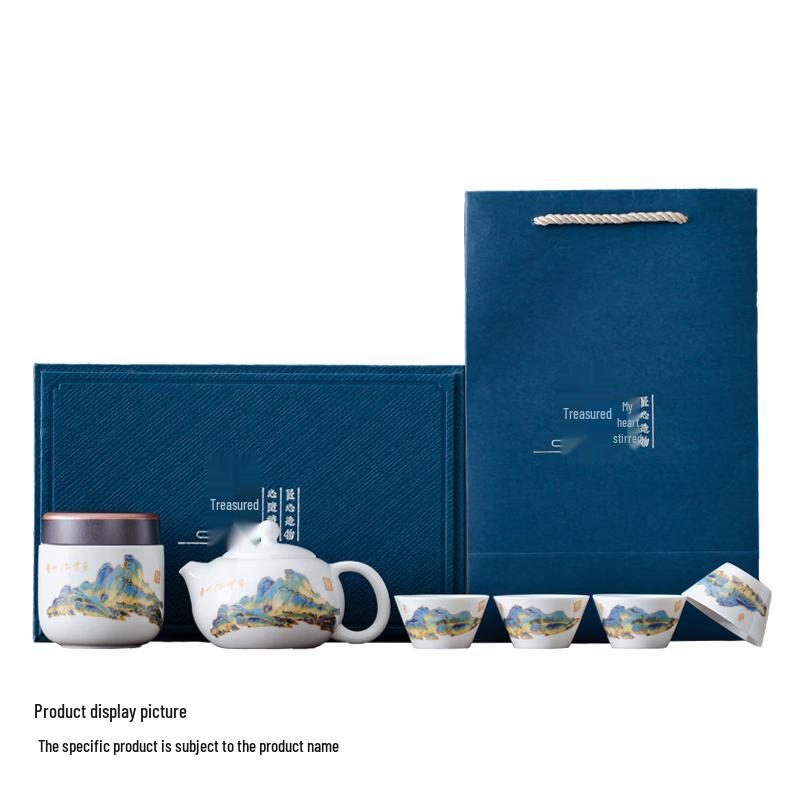 Chaxun Continuous Joy Chinese Ceramic Tea Set with Xi Shi Pot