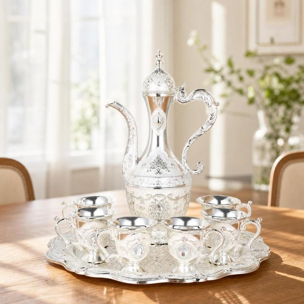 Set Teiera in Metallo Lusso Set Vintage Vino Regali Set Caffettiera Bar