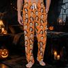 Men's Pajama Pants with Pockets Halloween Print Casual Long Pants for Home Relaxation