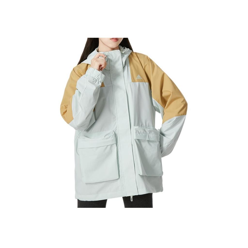 Adidas FW22 Design Logo Print Zipper Hoodie Women Jackets HM2819