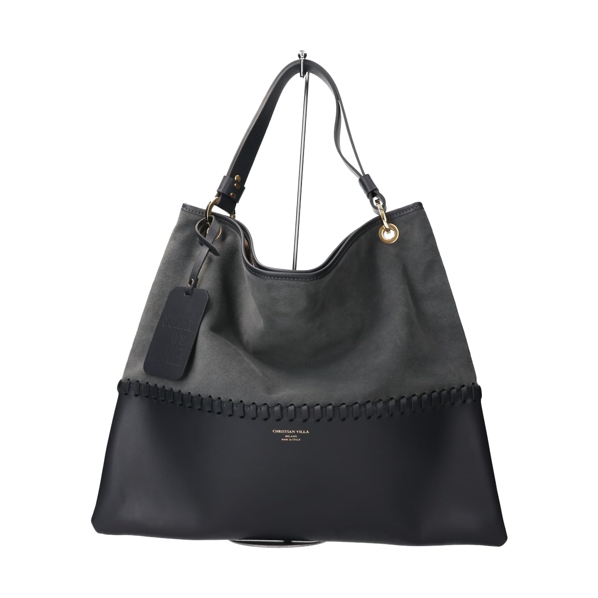 

Женская комбинированная кожаная сумка-тоут Christian Villa Q36334