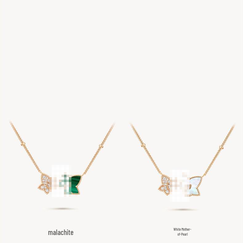 2025 Luxe Evergreen Double Leaf Necklace - Women's Celebrity Style Clavicle Chain, Perfect Gift for Girlfriend