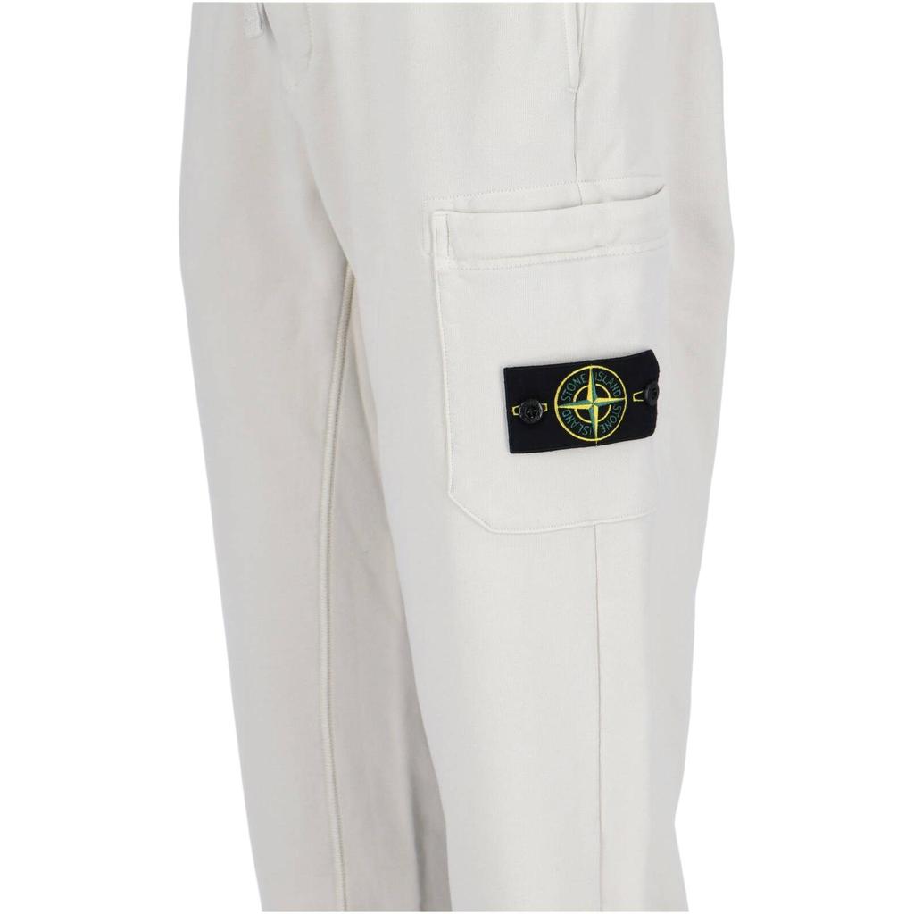 Stone Island Logo Drawstring Cuffed Casual Pants Men pants Beige K1S156200644S0051-V0095