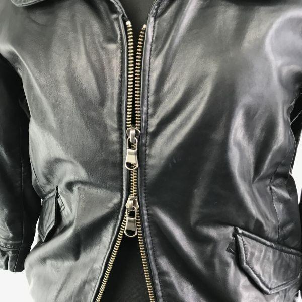 Urban Research Red Seam Sheepskin Lambskin Leather Jacket / Women's F / Black / Short Length(USED)