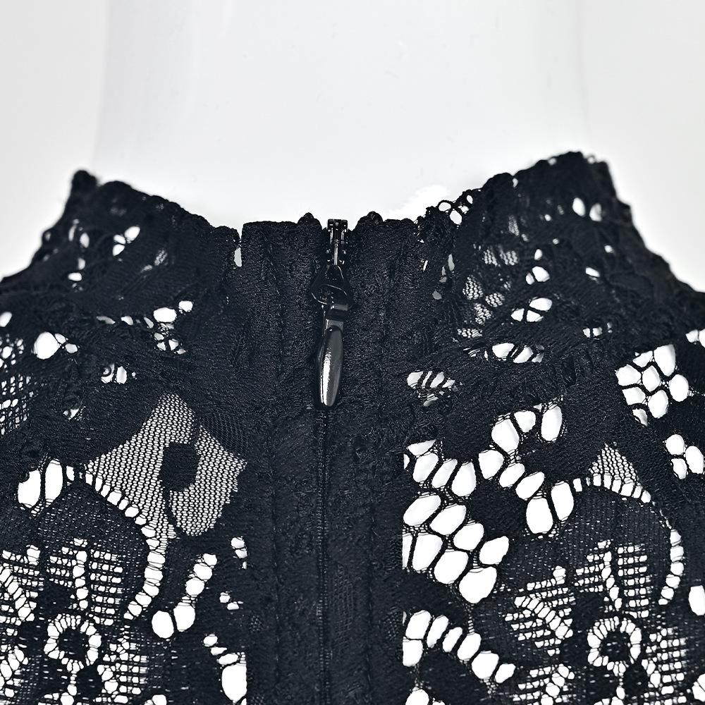 Elegante Kanten Avondjurk met Strik Tailleband - Sexy Doorzichtig, Heupomvangrijk Bandage Jurk