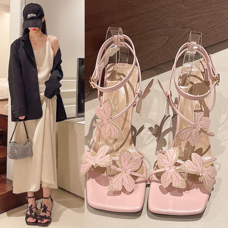 

2024 New Summer Fashion Hundreds of Fine High Heel Bowknot Women s Shoes 39 бежевий