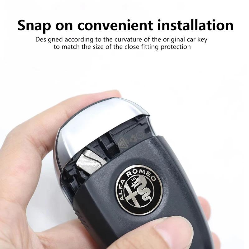 For Alfa Romeo 2026 Hot Sticker Car Key Cover Replacement Key Case for Alfa Romeo Stelvio Giulia Tonale Carbon Fiber Style