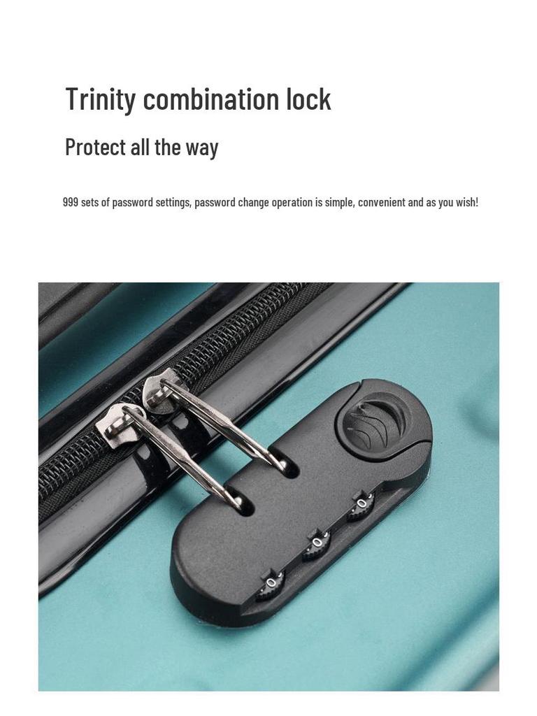 12" Compact Trolley Suitcase – Spring/West Air Travel Combo with Password Lock, Leather Exterior