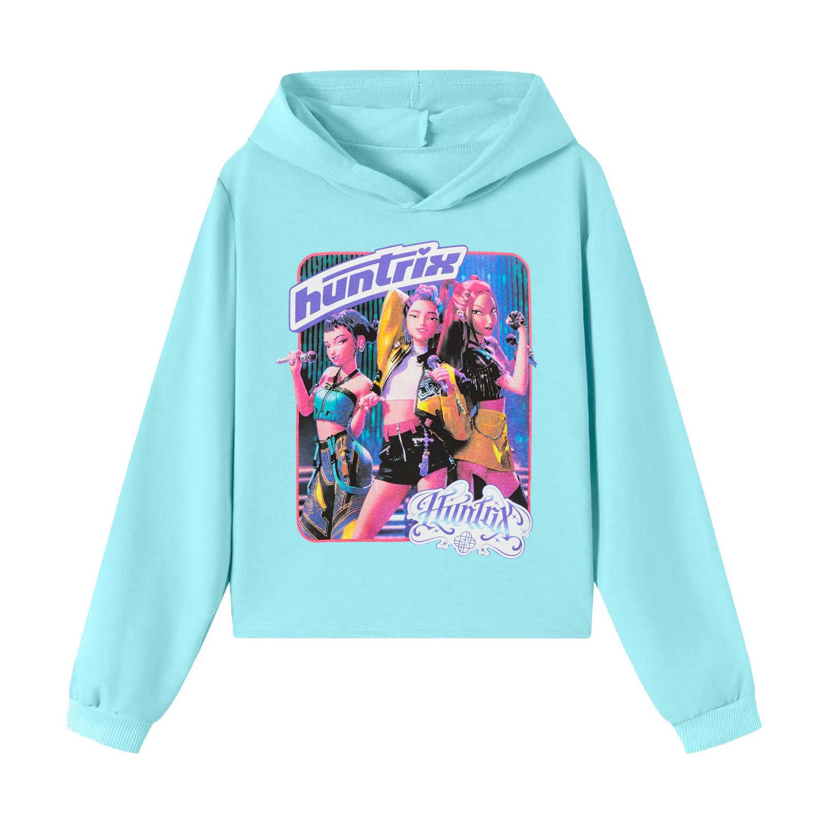 

Children s Long-sleeved Loose Pullover Letter-printed Hooded Sweatshirt 160 небо синє кольору