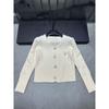 D Brand 2025 Winter Rhinestone Button Knit Cardigan - Elegant and Versatile Round Neck Top