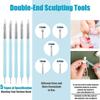 5Pcs Silicone Clay Sculpting Tool for Brush Modeling Dotting Nail Art Pottery Clay Tool DIY Carving Sculpting Tools Soft Head