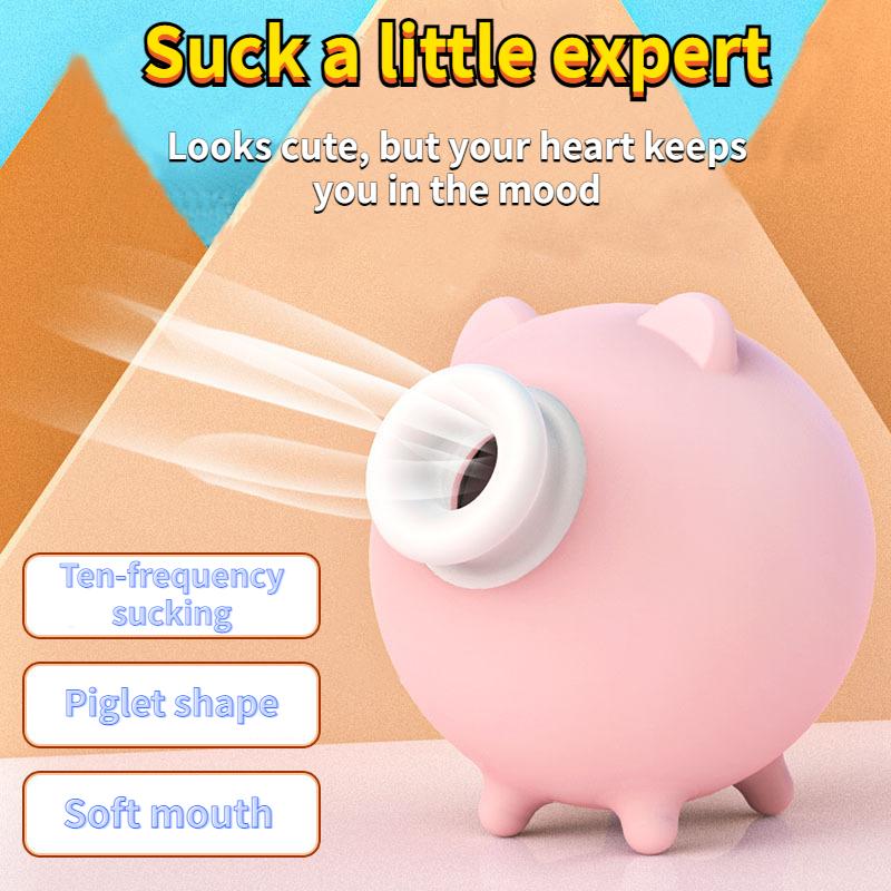 10 Frequency Cute Pig Sucker Vibrator Nipple Clitoris Sucking Breast Massager Female Masturbation Orgasm Supplies Adult Sex
