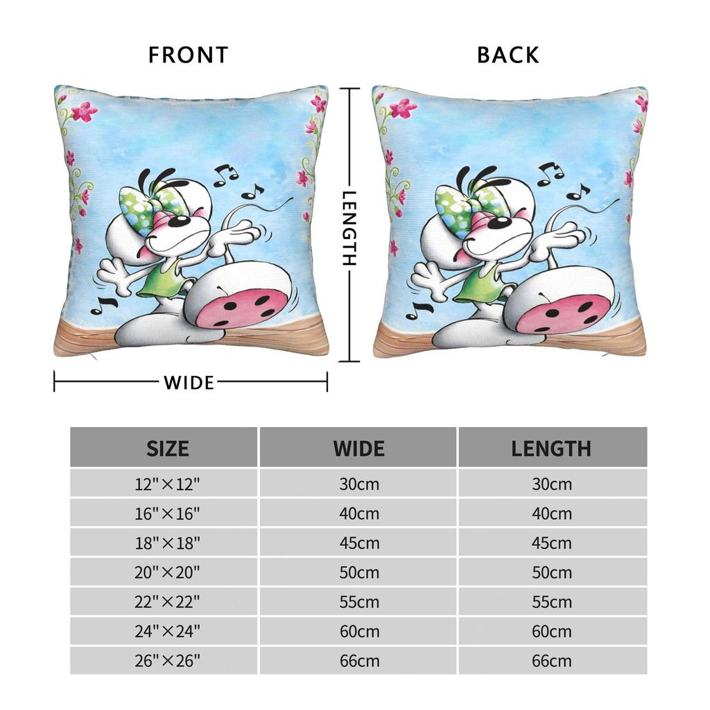 Cartoon D-Diddl Pillowcases  Vintage Pillow Case For Living Room Chair Soft Pillow Cover