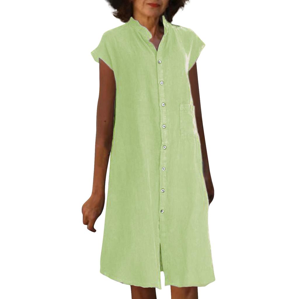 Damesommerkjoler Avslappet sommerkjole med firkantet hals Løse, flagrende korte tankkjoler