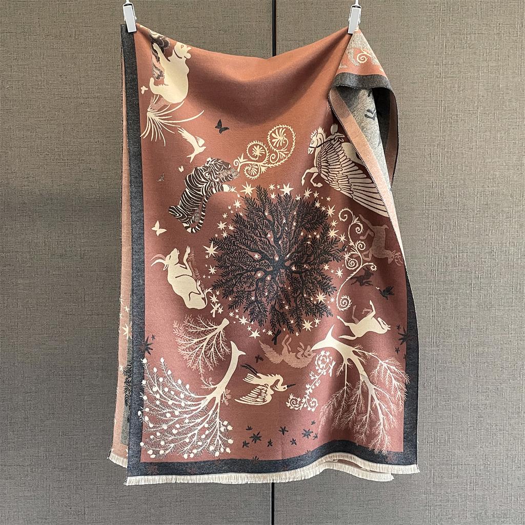 Luxury Warm Tassel Scarf For Women 63*185cm Shawl Imitation Cashmere Pashmina Warps Autumn/Winter Coldproof Windproof Blanket