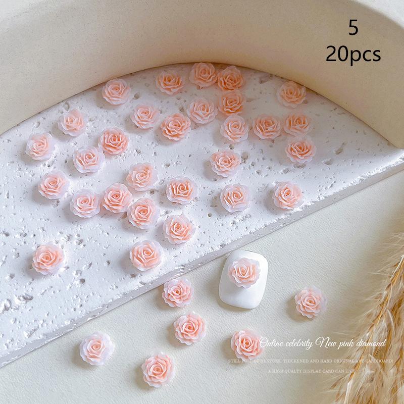 

100 шт., мини-цветок для дизайна ногтей, драгоценные камни из смолы, поделки для ногтей, 3D наклейки для гель-лака, аксессуары для ногтей, разноцветные розы as the picture