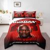 Michael Jordan 23 Legacy Bettwäsche-Set (1 Bettbezug, 2 Kissenbezüge, Bettdecke nicht enthalten), Rotes NBA-Meister Poster Kunstdruck