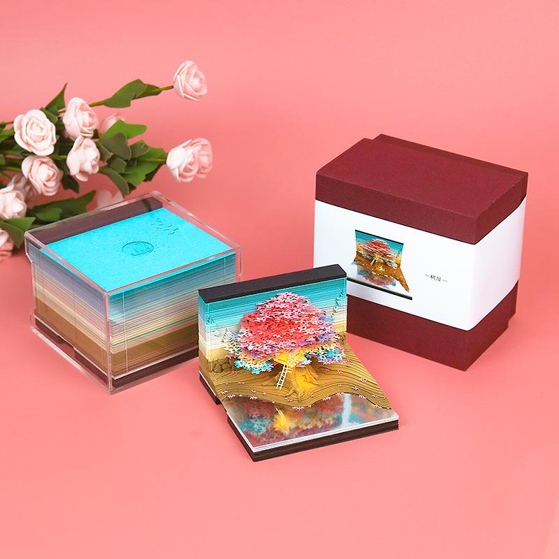3D Stereoscopic Sticky Note Sculpture 2026 Calendar: Creative Tear-off Convenience Pad and Desktop Ornament