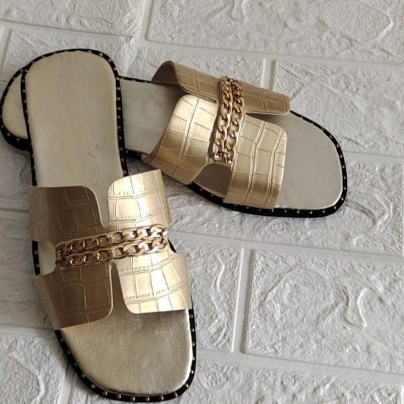 New Summer Women's Slippers Open Toe Flat Bottom Fashion Sexy Solid Color Summer Women's Slippers Zapatillas De Mujer