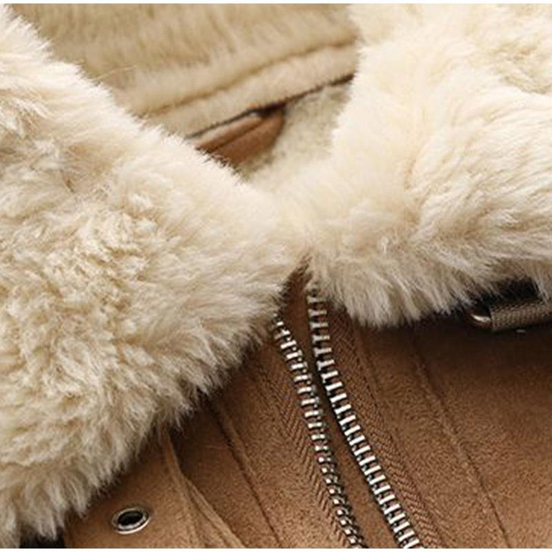 Jachetă groasă și lungă cu blană pentru femei, cu mânecă lungă integrată, cu fermoar, haină din piele artificială pentru femei, toamnă iarnă, pardesiu