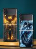 Motorcycle Hard PC Phone Case For Samsung Galaxy Z Flip 7 6 5 4 Black Cover For Galaxy Z Flip 3 Foldable Fundas Shell Capas Bags
