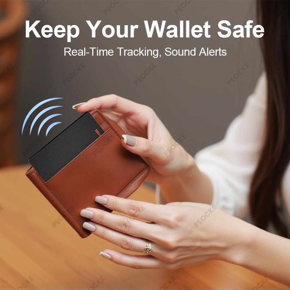 Dual System Ultra-Thin Wallet Tracker Card Anti-Lost Bluetooth GPS Tracker For Apple Find My Google Find Hub Smart Location Tag