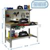Simonrack BT3 Box 900 fixed workbench 144.5x91x61 cm Galvanized/Wood